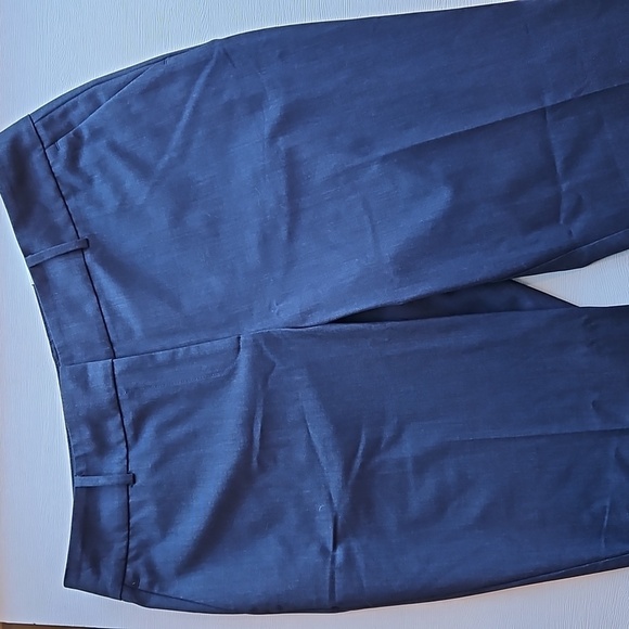 Ann Taylor Factory Navy Micro Check Cury Fit Straigt Leg Work Pants 10 NWT - Picture 3 of 11